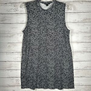 J. Jill Wearever Sleeveless A-Line Black White Jersey Knit Dress Size M Petite